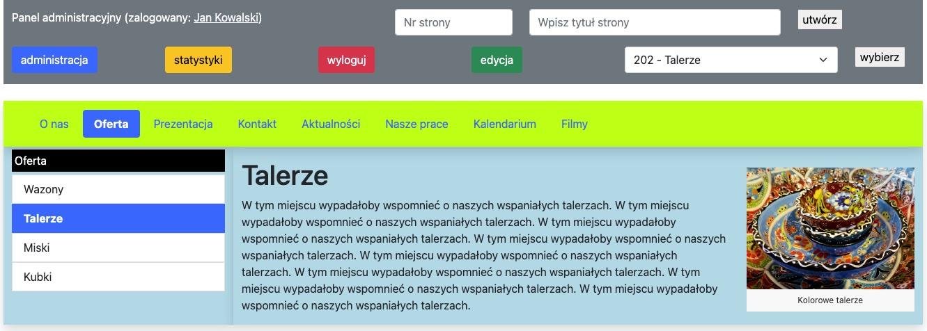 system w trybie podglądu