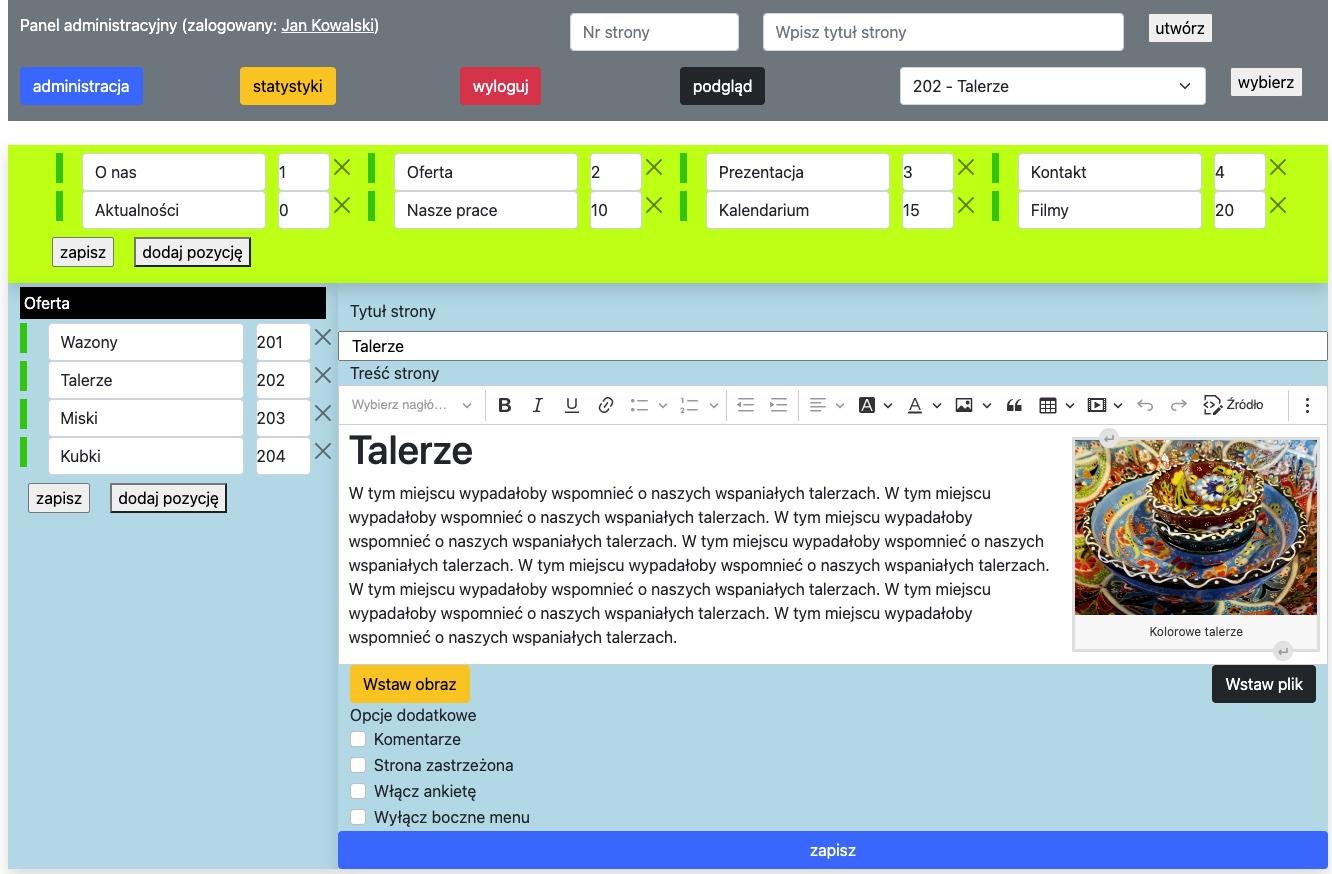 system w trybie edycji