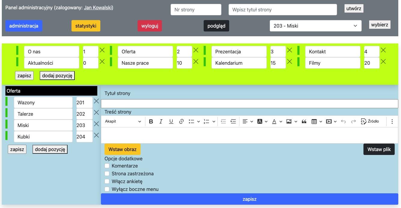 edycja strony, która wcześniej nie istniała