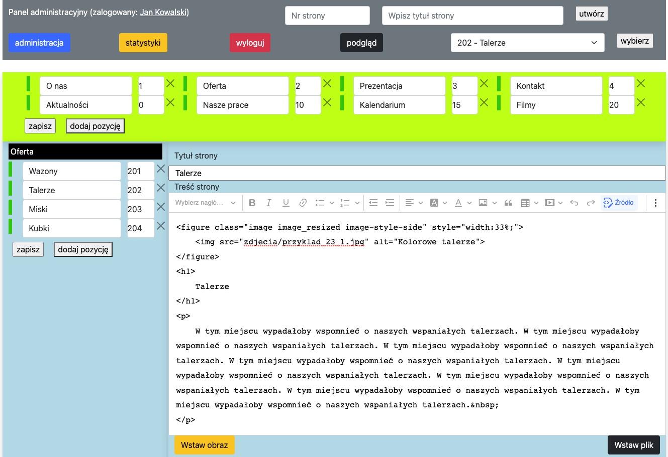 edytor z włączoną funkcją źródło