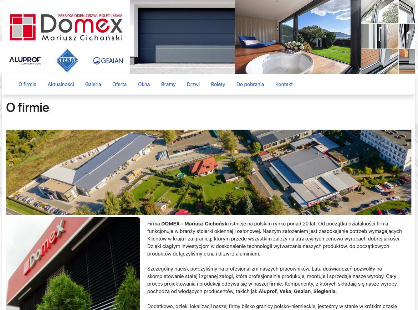 zrzut ekranu witryny https:\domex.chojnow.biz