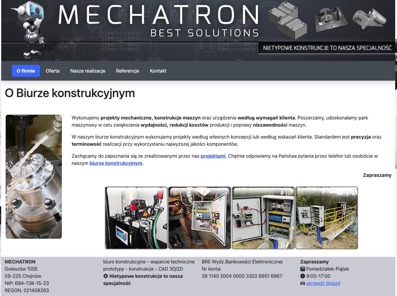 zrzut ekranu witryny https:\mechatron.pl