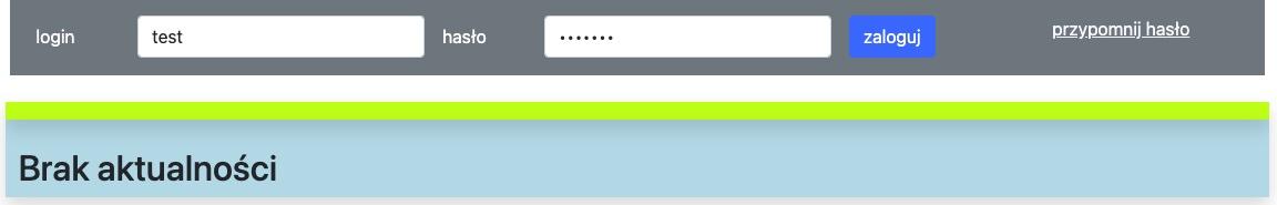 formularz logowania