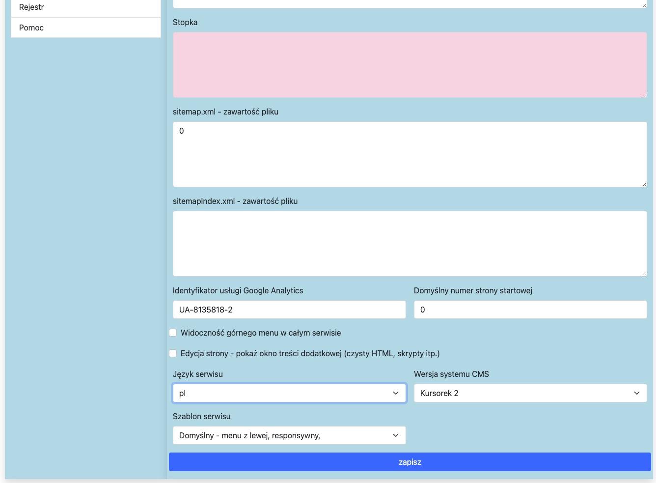 formularz parametrów cz.2